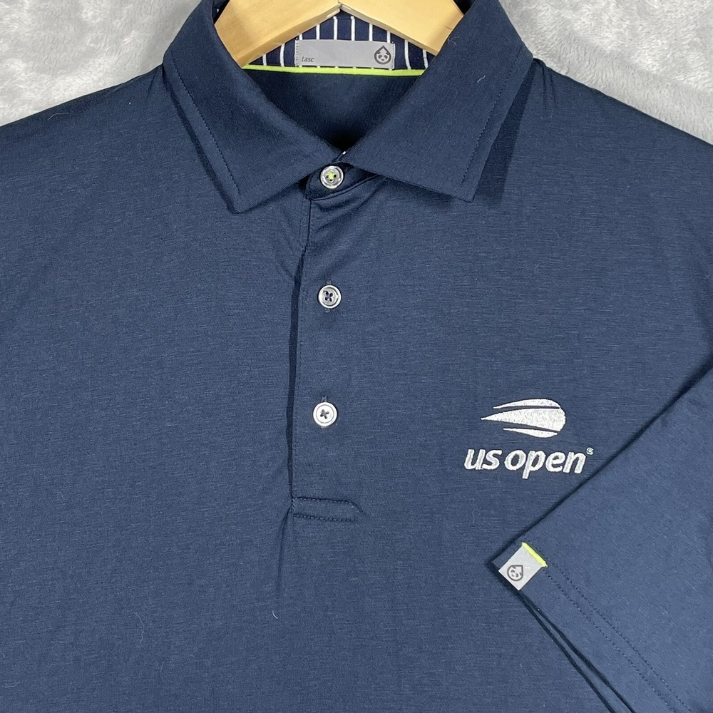 tasc Performance Polo Shirt Mens M Blue US Open Golf